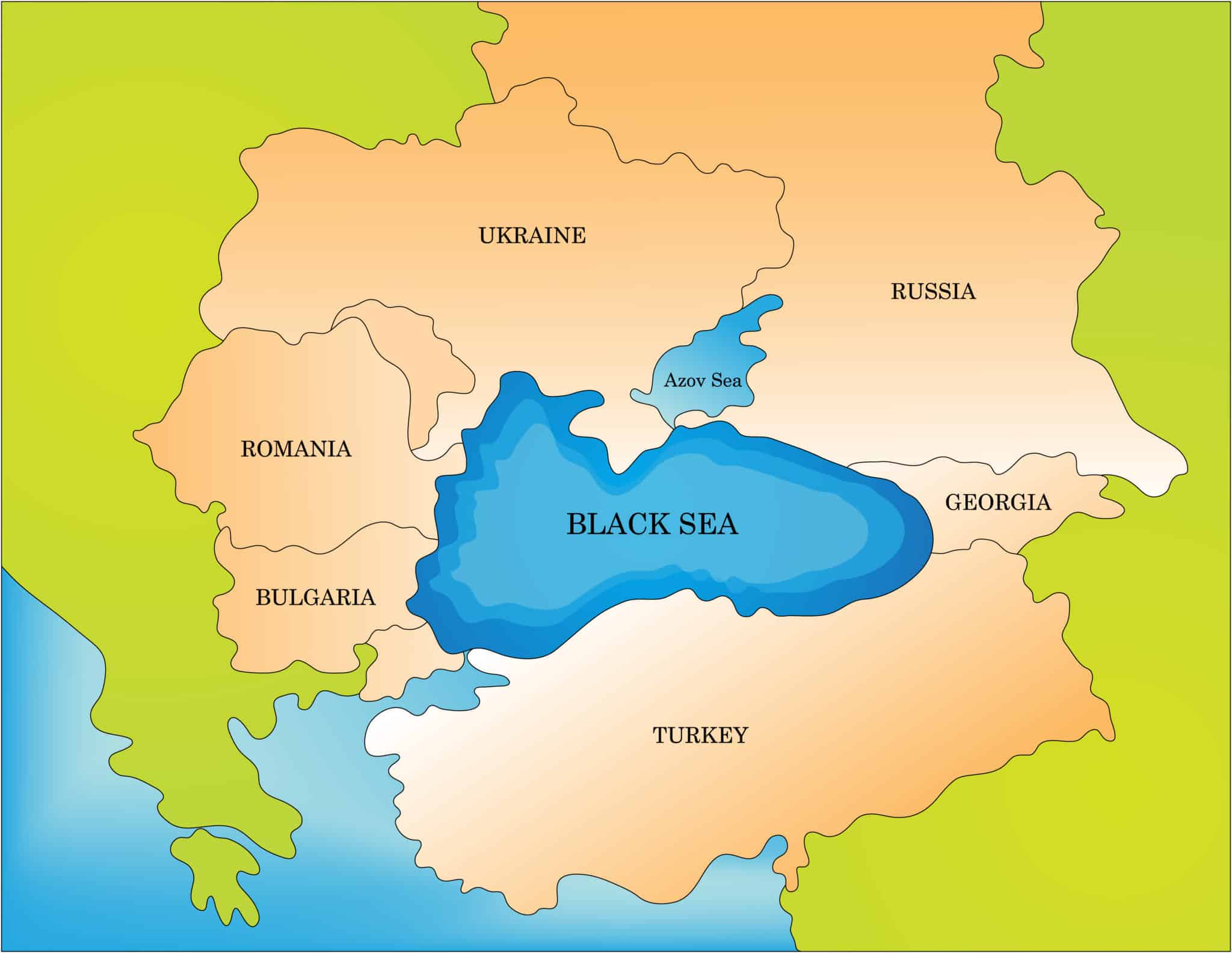 Black Sea Countries Map 